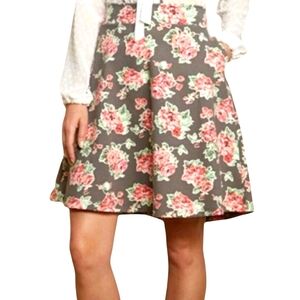 Matilda Jane Floral Cheryl Skater Flare Skirt Size M
